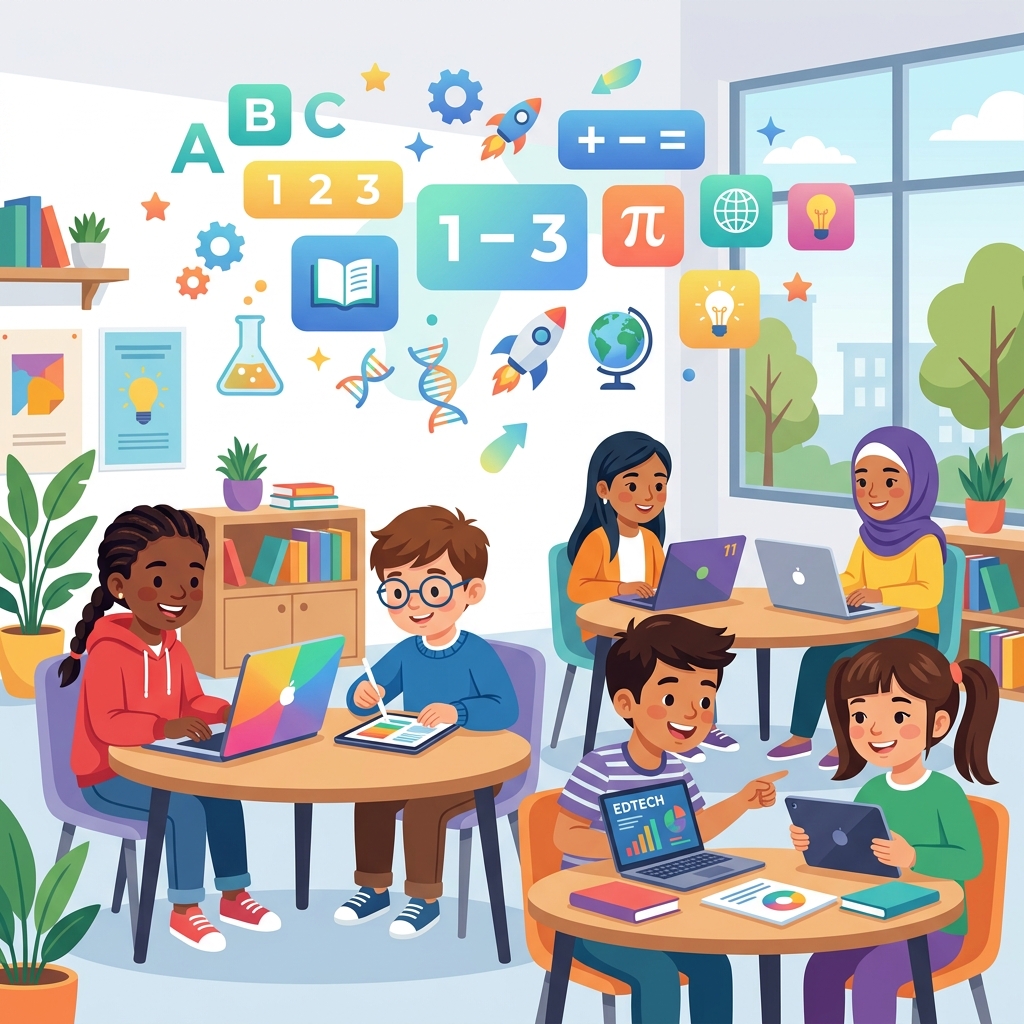 K-8 Kids Learning Happily